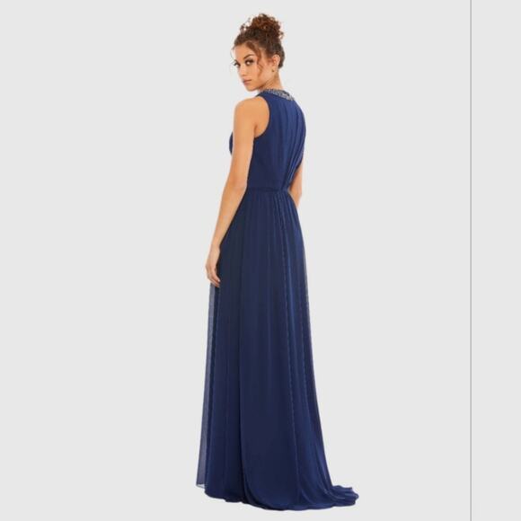 Mac Duggal Ieena Formal Evening Gown Size 2 Blue Dress Wedding Party Bridesmaid - Picture 2 of 12